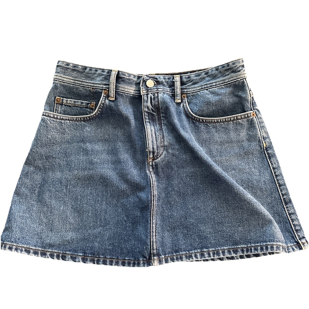 ACNE STUDIOS Bla Konst Blue Shadow Denim Skirt Womens size 30 Stockholm